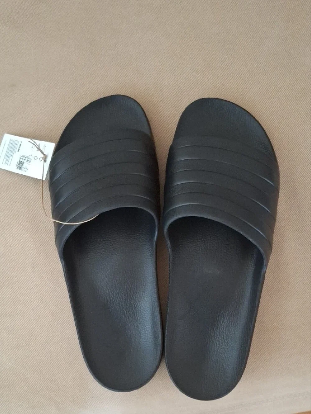 adidas Mens Adilette Aqua Slide in Black and White